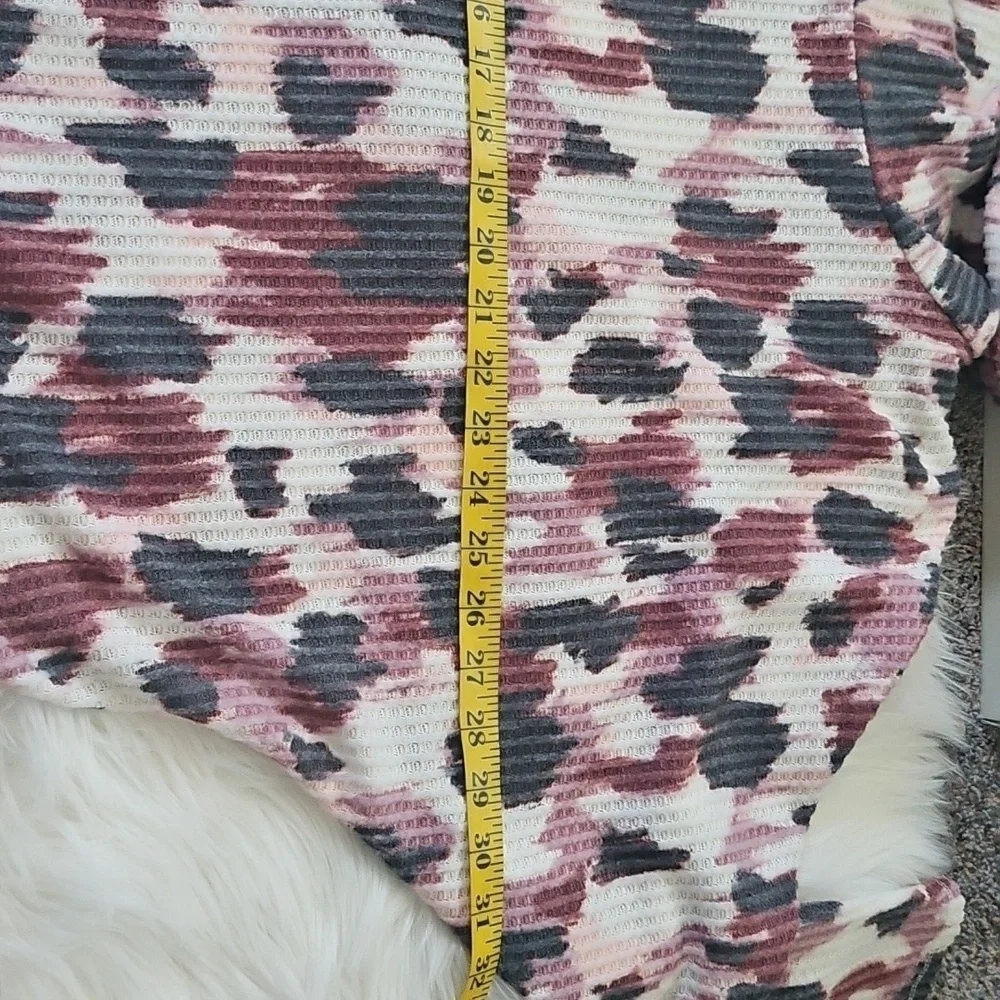 LuLaRoe Kristen Maroon, Pink, and Black Print Cowl Neck Blouse